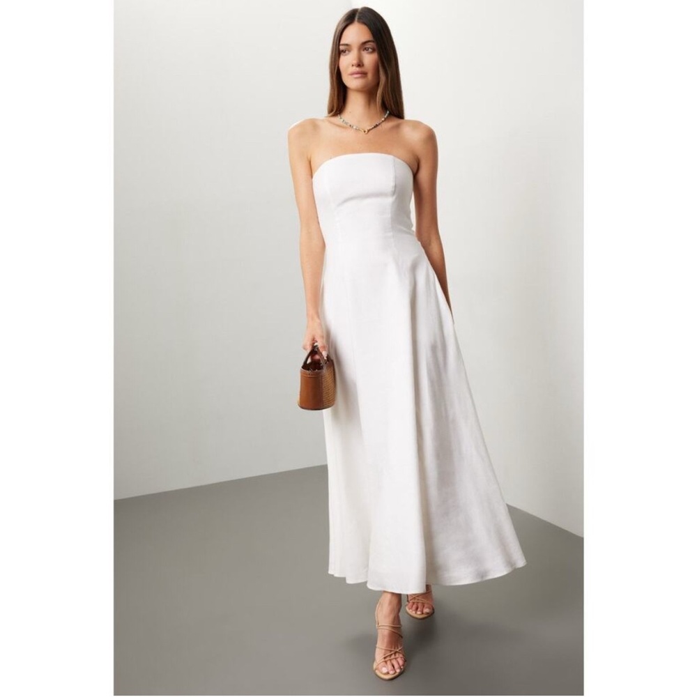 Favorite Daughter The Favorite Linen Dress Strapless A Line